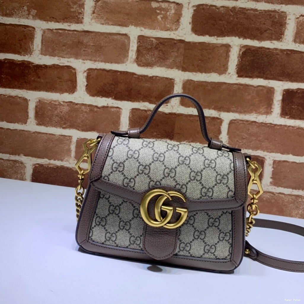 Hyperpeter top GUCCI handle bag GG Marmont mini 0801